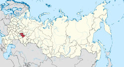 Tatarstanin sijainti Venäjän federaation kartalla
