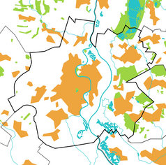 Mapa konturowa Raciborza, w centrum znajduje się punkt z opisem „I Liceum Ogólnokształcąceim. Jana Kasprowiczaw Raciborzu”