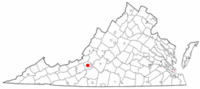 Locatie van Salem in Virginia