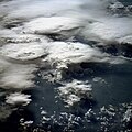 Thunderstorms over Brazil, seen from space shuttle Challenger in 1984