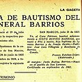 Transcripción del Periódico "La Gaceta" del Acta de Bautismo del General Justo Rufino Barrios y el error del lugar de nacimiento.