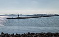 Houtribsluizen. Pier in het Markermeer.