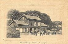 Bâtiment voyageurs de la gare, vu vers 1910.