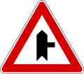 Junction with a minor side-road from right