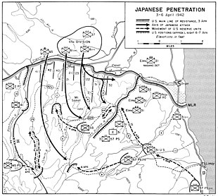 A map of eastern Bataan in early April 1942