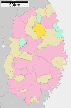 Location of Kuzumaki in Iwate Prefecture