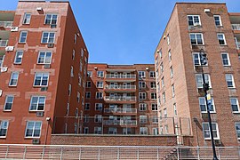 Building on Long Beach boardwalk