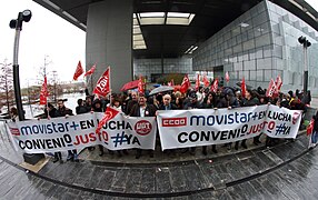 Manifestación trabajadores de Movistar+ por conflicto laboral, 02.jpg
