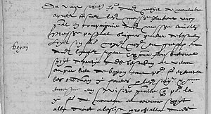 "Boyon", extrait du folio 13 du document G 1219 Évêché de Vence du 01/01/1604 au 31/12/1609 des Archives départementales des Alpes-Maritimes. http://www.basesdocumentaires-cg06.fr/os-html/arca/home.html