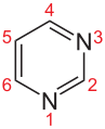 Deutsch: Struktur von Pyrimidin English: Structure of Pyrimidine