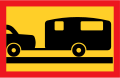 Symbol plate for specified vehicle or road user category (car + caravan)