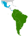 Países miembros (verde) y observadores (azul).