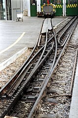 Ferrocarril de cremallera ligero, sistema von Roll.