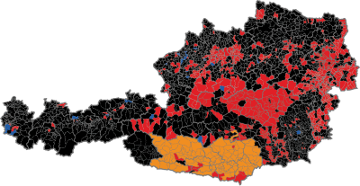 Gemeindeergebnisse bei der Nationalratswahl 2008 nach dem vorläufigen Endergebnis (ohne Wahlkarten und Briefwahl)