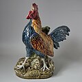 Cockerel (Rooster), 14.6 in, coloured glazes, c. 1880