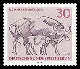 Gaur auf einer Briefmarke der Deutschen Bundespost Berlin von 1969