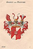 Gräfliches Wappen derer von Pranckh zu Pux im Wappenbuch der österreichischen Monarchie, 1837