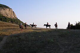 Horse riding, Mountain pass, Cape Aya, Crimea.jpg