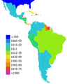 Дати на независимост на различните латиноамерикански държави