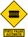 Level crossing with automatic gates ahead