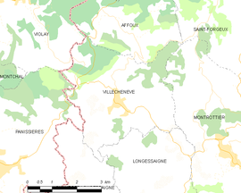 Mapa obce Villechenève