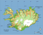 Topografska karta Islandije