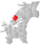 Åfjord markert med rødt på fylkeskartet