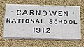 Plaque at Carnowen National School, near Raphoe in the east of County Donegal in Ulster.