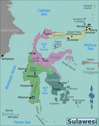 Mappa del Sulawesi