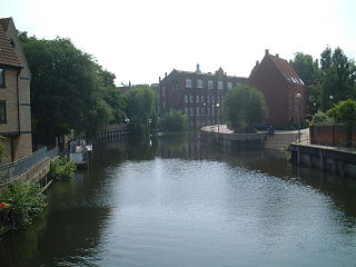 The river Wensum in Norwich, England.