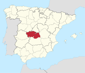 Pozicija Toleda na karti Španjolske