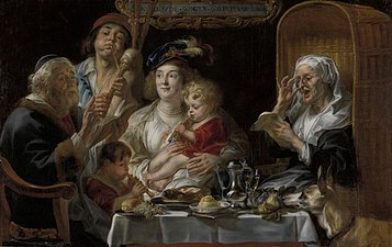The Old Folks Sing, The Young Folks Pipe by Jacob Jordaens. 1638