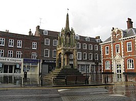 Market Cross in het centrum van Leighton Buzzard (15e eeuw)