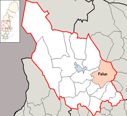 Falu kommuns läge i Dalarnas län