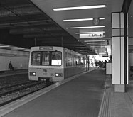 A Metro service terminating at Heworth, seen in May 1983.