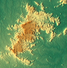 Mapa mostrando o relevo do Maciço de Baturité.