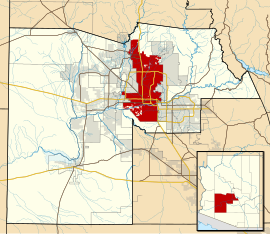 Poloha mesta v štáte Arizona a v rámci Maricopa county