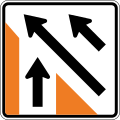 (TW-10) Lane management (lane joining traffic from the right)
