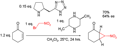 Asymmetric nitrocyclopropanation Hansen 2006