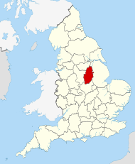 Pozicija Nottinghamshira na karti Engleske