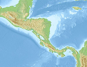 ცენტრალური ამერიკაშ რელიეფიშ რუკა