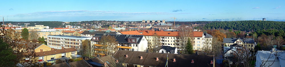 Panorama över Södertälje från Torekällberget.