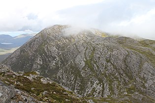 South face of Letterbreckaun from ridge with Knocknahillion