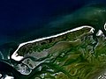 Flyfoto av øya Terschelling i Nederland