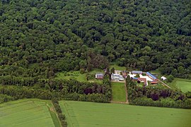 An aerial view of the chateau in Sains-Morainvillers