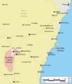 Le territoire par rapport à Canberra et Sydney.