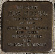 Dora Rindenau Stolperstein Luckenwalde.jpg