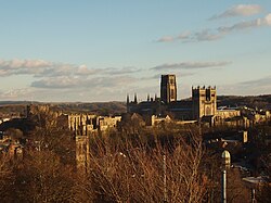 Vista della cattedrale e del castello di Durham