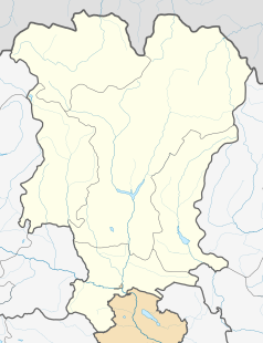 Mapa konturowa Mcchety-Mtianetii, na dole znajduje się punkt z opisem „Mccheta”