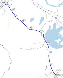 A Nanking–Hangcsou nagysebességű vasútvonal útvonala